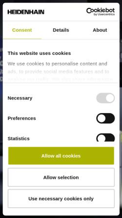 Vorschau der mobilen Webseite www.heidenhain.de, Dr. Johannes-Heidenhain GmbH
