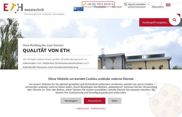 Vorschau von www.eth-messtechnik.de, ETH-Messtechnik GmbH