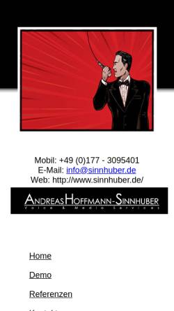 Vorschau der mobilen Webseite sinnhuber.de, Sinnhuber, Andreas