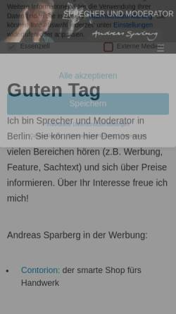 Vorschau der mobilen Webseite www.sparberg.de, Sparberg, Andreas