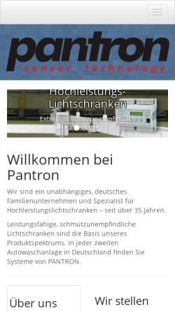 Vorschau der mobilen Webseite www.pantron.de, Pantron Instruments GmbH