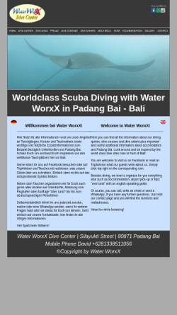 Vorschau der mobilen Webseite www.waterworxbali.com, Water Worxx Dive Center