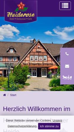 Vorschau der mobilen Webseite www.hotel-heiderose.de, Hotel Heiderose