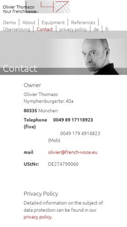 Vorschau der mobilen Webseite french-voice.eu, Thomazo, Olivier