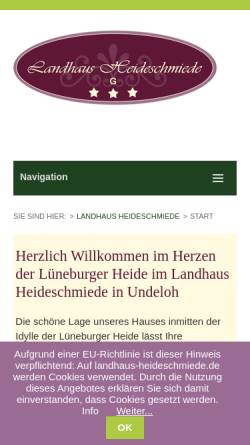 Vorschau der mobilen Webseite www.landhaus-heideschmiede.de, Landhaus Heideschmiede