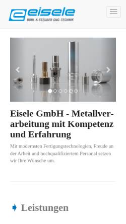 Vorschau der mobilen Webseite www.eiselegmbh.de, Eisele GmbH