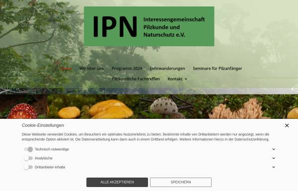 Vorschau von www.ipn-ev.de, Interessengemeinschaft Pilzkunde und Naturschutz (IPN)