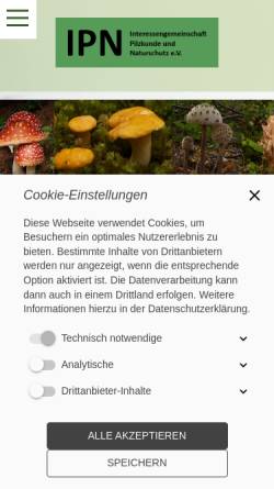 Vorschau der mobilen Webseite www.ipn-ev.de, Interessengemeinschaft Pilzkunde und Naturschutz (IPN)