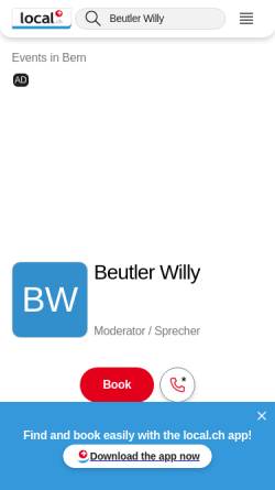 Vorschau der mobilen Webseite yellow.local.ch, Willy Beutler