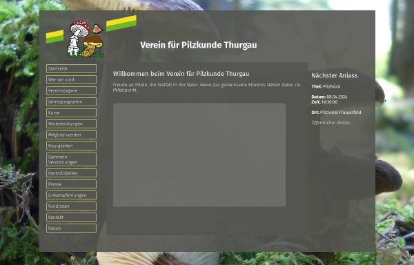 Vorschau von www.pilze-thurgau.ch, Verein für Pilzkunde Thurgau