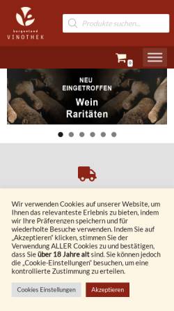 Vorschau der mobilen Webseite burgenland-vinothek.at, Burgenland Vinothek