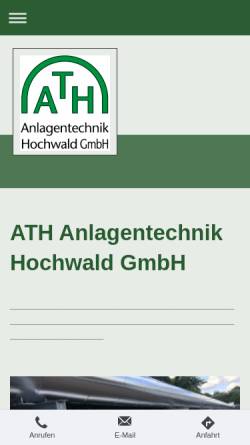 Vorschau der mobilen Webseite www.ath-losheim.de, ATH Anlagentechnik Hochwald GmbH