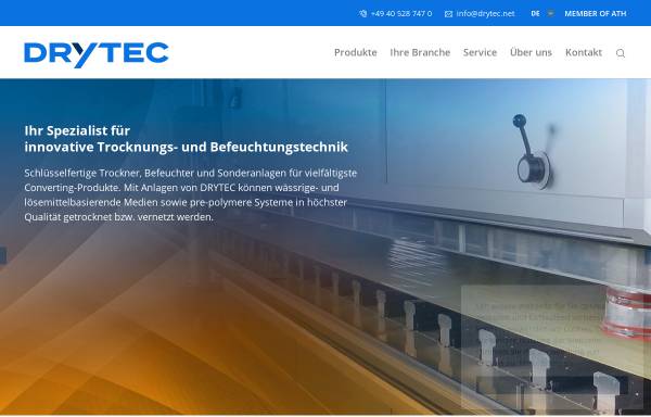 Vorschau von www.drytec.net, Drytec Trocknungs- und Befeuchtungstechnik GmbH & Co.