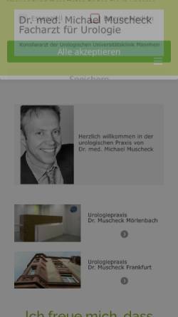 Vorschau der mobilen Webseite www.urologiepraxis-muscheck.de, Dr. med. Michael Muscheck