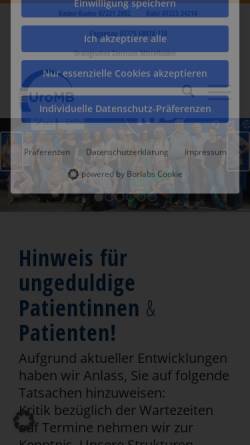 Vorschau der mobilen Webseite www.urobb.de, Urologie Baden-Baden