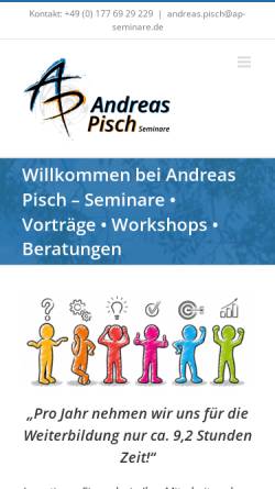Vorschau der mobilen Webseite www.ap-seminare.de, Andreas Pisch Seminare