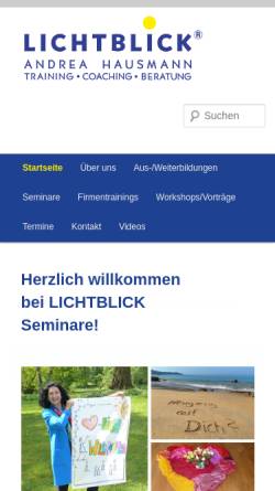 Vorschau der mobilen Webseite www.lichtblick-seminare.de, Lichtblick - Andrea Hausmannn