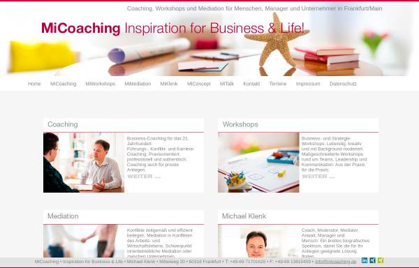 Vorschau von www.micoaching.de, MiCoaching - Inspiration for Business & Life