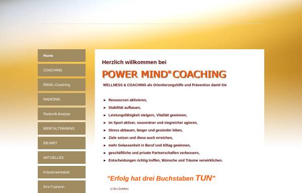 Vorschau von www.powermind.de, Powermind - Persönlichkeitsentwicklung und Coaching