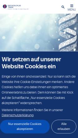 Vorschau der mobilen Webseite www.patho-trier.de, Gemeinschaftspraxis für Pathologie Trier