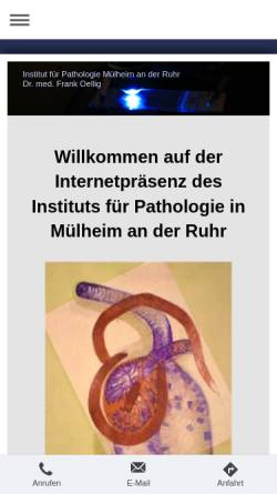 Vorschau der mobilen Webseite www.pathologie-muelheim.de, Institut für Pathologie, Mülheim an der Ruhr