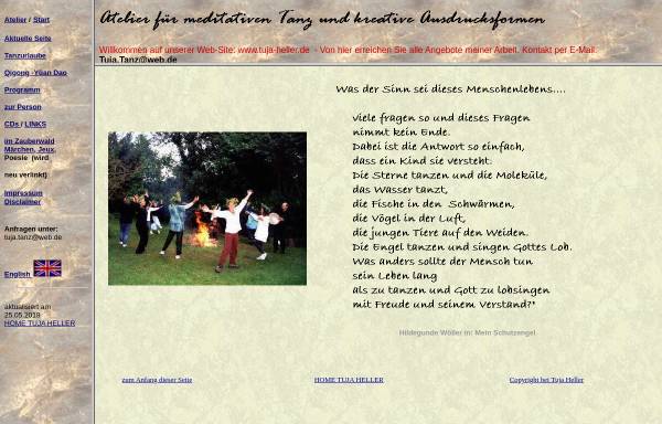 Vorschau von www.tuja-heller.de, Atelier für Meditativen Tanz und kreative Ausdrucksformen
