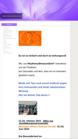 Vorschau der mobilen Webseite www.rhythmusbewusstsein.de, Rhythmus Bewusstsein