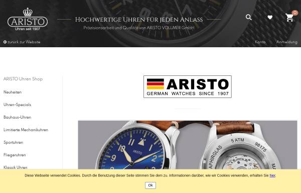 Vorschau von www.aristo-watch.de, Aristo Vollmer GmbH