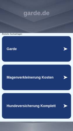 Vorschau der mobilen Webseite www.garde.de, Gardé Uhren & Feinmechanik Ruhla GmbH