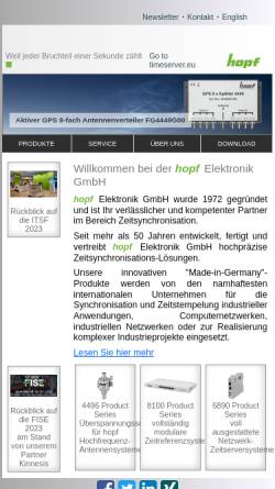 Vorschau der mobilen Webseite www.hopf.com, Hopf Elektronik GmbH