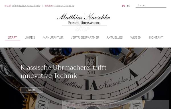 Vorschau von www.matthias-naeschke.de, Matthias Naeschke Spiel- und Flötenuhren GmbH