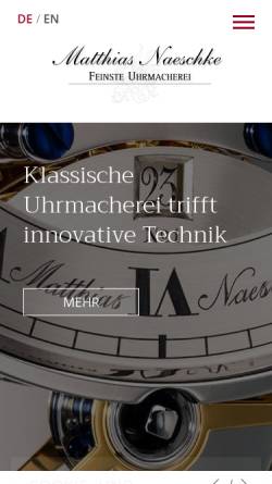 Vorschau der mobilen Webseite www.matthias-naeschke.de, Matthias Naeschke Spiel- und Flötenuhren GmbH