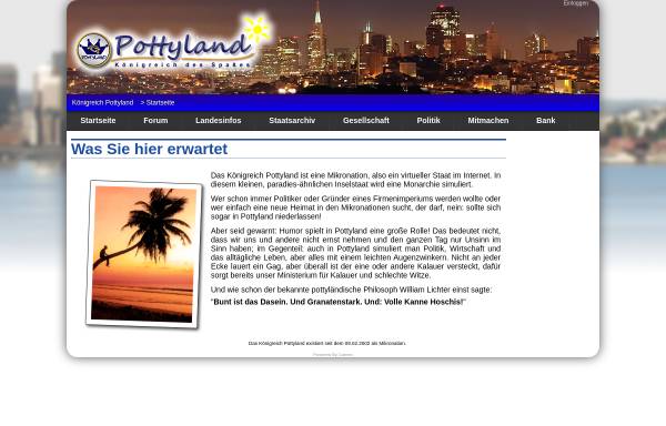 Vorschau von www.pottyland.de, Königreich Pottyland