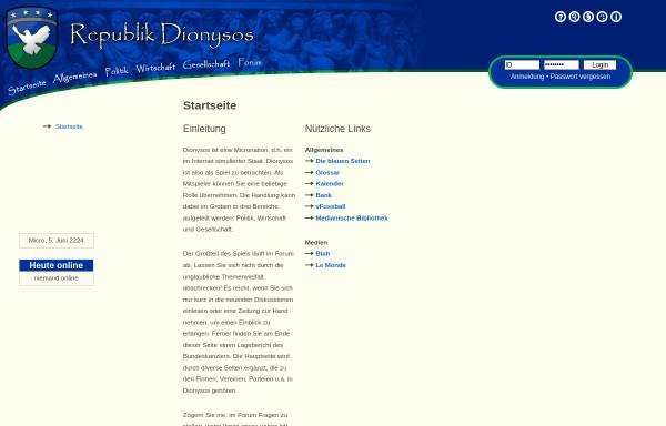 Vorschau von www.republik-dionysos.de, Republik Dionysos