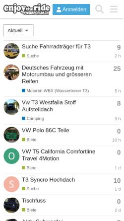 Vorschau der mobilen Webseite vwbusforum.ch, Das Schweizer VW Bus Forum