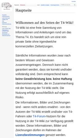 Vorschau der mobilen Webseite www.t4-wiki.de, T4-Wiki / T4-Lexikon
