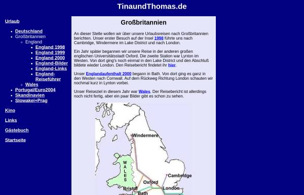 Vorschau von www.tinaundthomas.de, Urlaubsreisen nach Großbritannien [Tina & Thomas Scheibel]