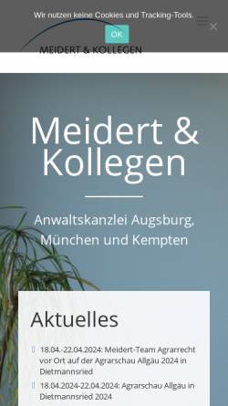 Vorschau der mobilen Webseite www.meidert-kollegen.de, Meidert & Kollegen