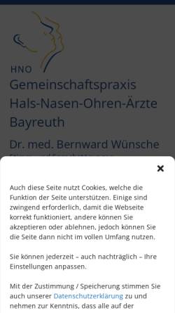 Vorschau der mobilen Webseite www.hno-gemeinschaftspraxis-bayreuth.de, Martin, Dr. med. Georg