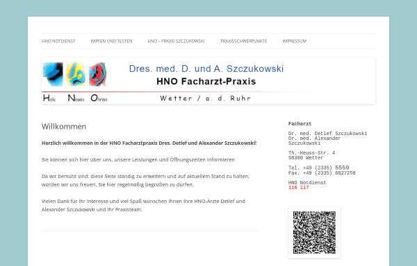 Vorschau von www.hno-wetter.de, Szczukowski, Dipl. med. D.