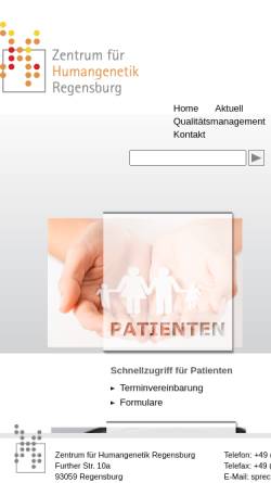 Vorschau der mobilen Webseite www.humangenetik-regensburg.de, Hehr, Dr. med. Ute