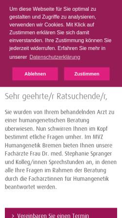 Vorschau der mobilen Webseite www.praxis-fuer-humangenetik.de, Praxis für Humangenetik