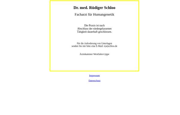 Vorschau von www.schloo.de, Schloo, Dr. med. Rüdiger