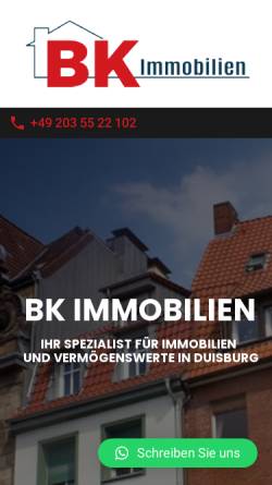 Vorschau der mobilen Webseite www.b-k-immobilien.de, BK Immobilien