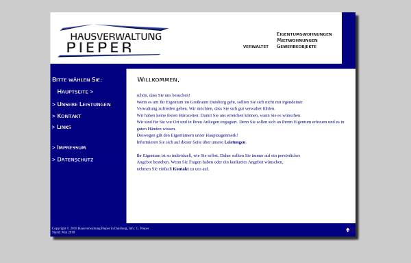 Vorschau von www.hvpieper.de, Hausverwaltung Pieper