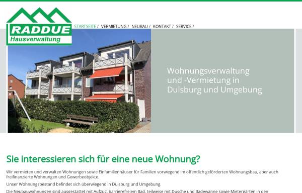 Vorschau von www.raddue.de, Raddue Wohnungsbau GbR