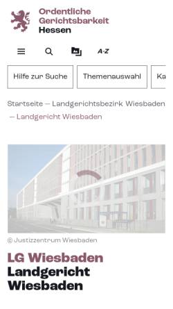 Vorschau der mobilen Webseite lg-wiesbaden-justiz.hessen.de, Landgericht Wiesbaden