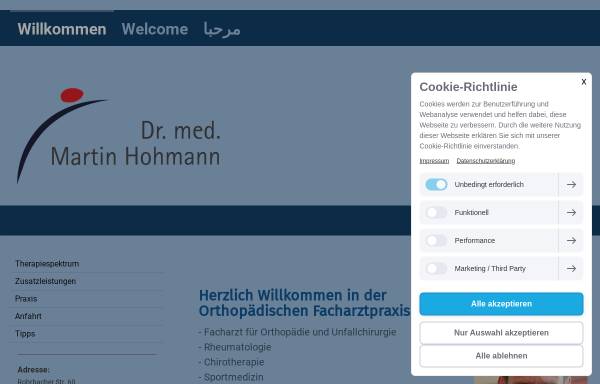 Vorschau von www.orthopaedie-heidelberg.de, Hohmann, Dr. med. Martin