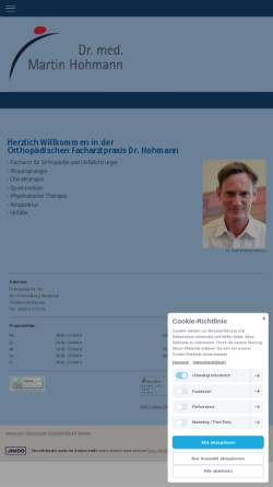Vorschau der mobilen Webseite www.orthopaedie-heidelberg.de, Hohmann, Dr. med. Martin