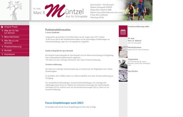 Vorschau von www.dr-muentzel.de, Müntzel, Dr. med. Marc R.